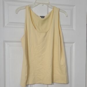Ann Taylor Pale Yellow Scoop Neck Tank